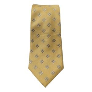 Michael Kors Yellow & Silver Foulard Print Silk Tie
